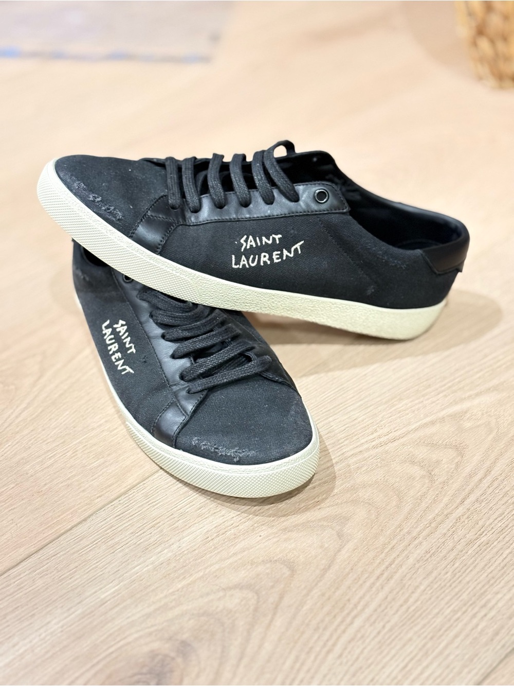 Saint Laurent Court Classic SL/06 Black Canvas Sneakers - Size 43.5